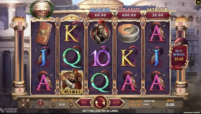 Ancient Rome Deluxe AI – Scatter ja ilmaiskierrokset